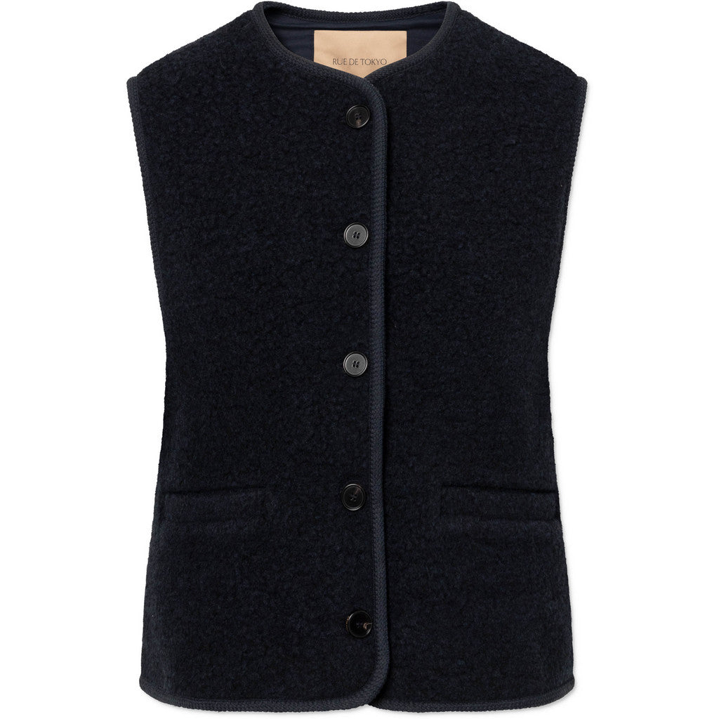 Cas Teddy vest - Dark Navy