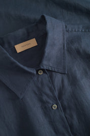 Duri solid linen dress - navy