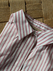 Shelby cotton-silk shirt - Red pink stripe