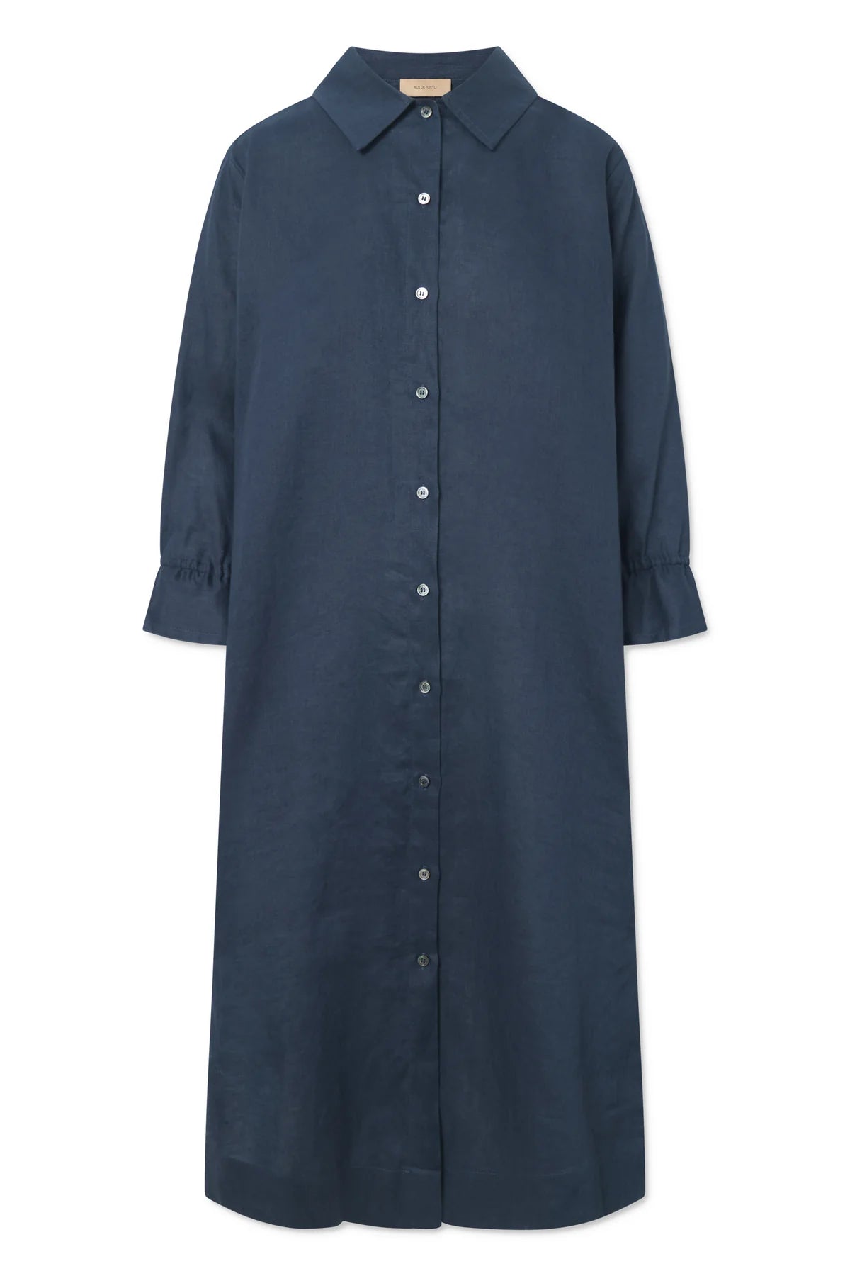 Duri solid linen dress - navy