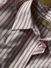 Shelby cotton-silk shirt - Red pink stripe