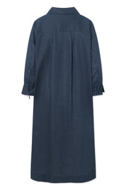 Duri solid linen dress - navy