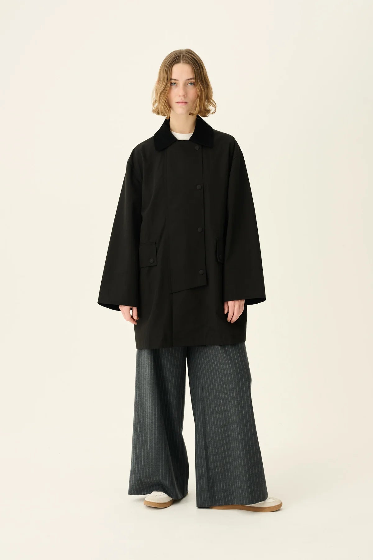 Cimana recyckled heavy trenchjacket - Black