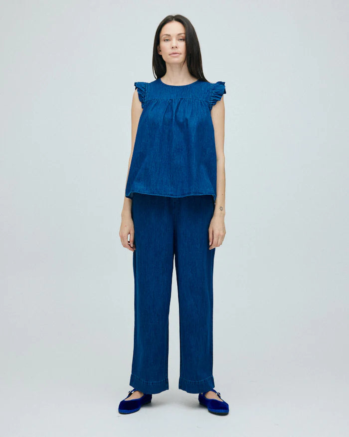 Stockholm top - Clear blue denim