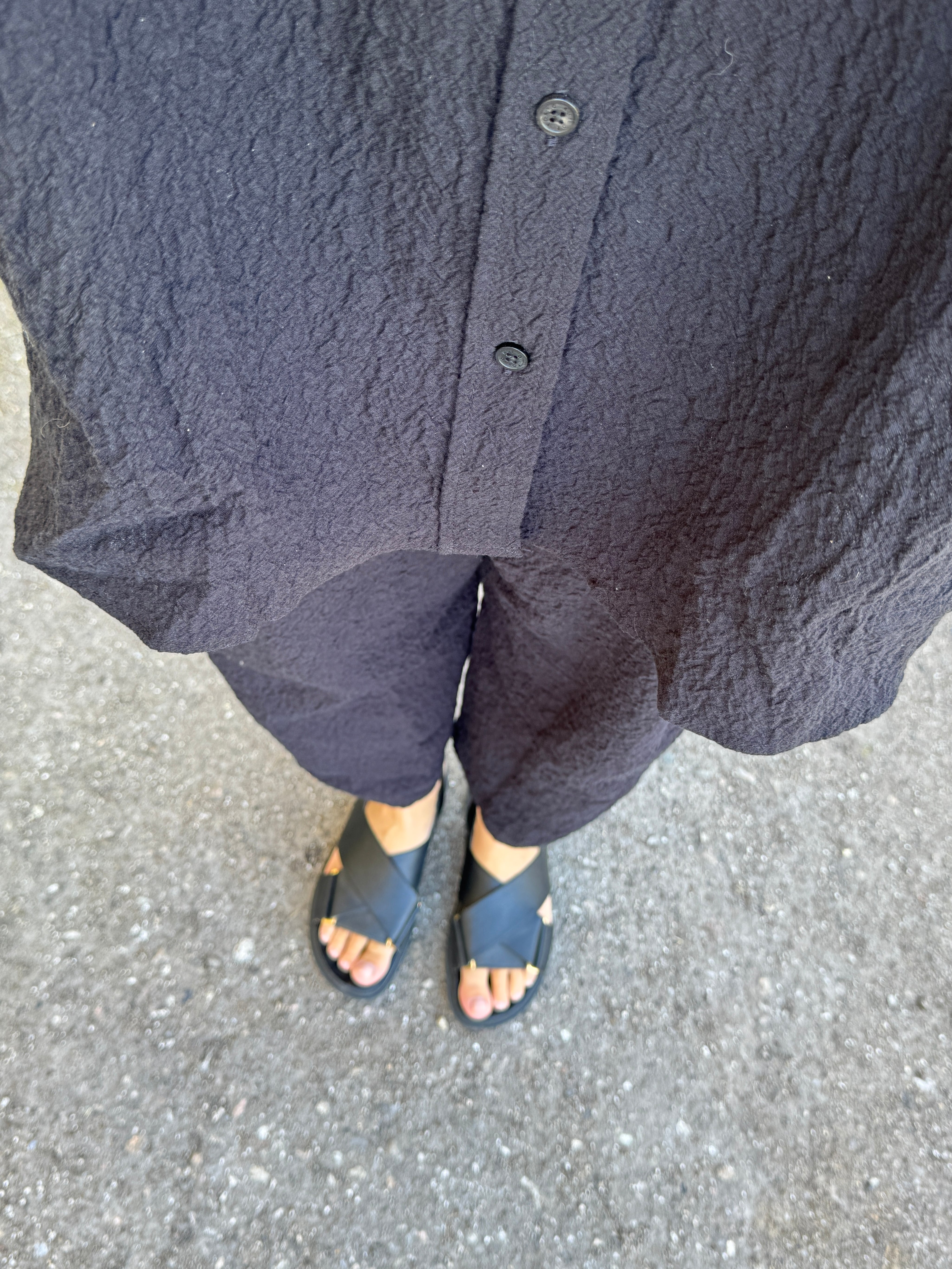 Seke crushed Cotton shirt - Black