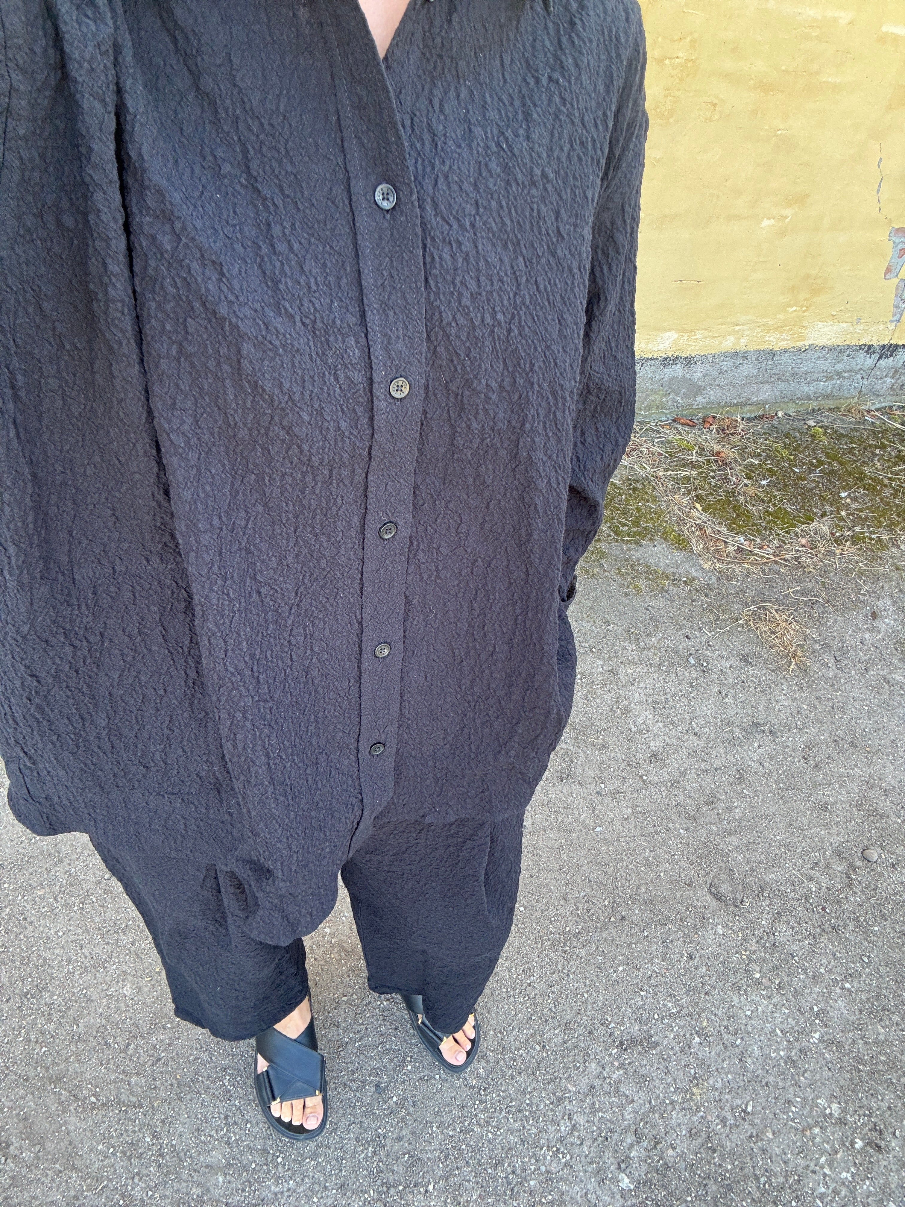 Seke crushed Cotton shirt - Black