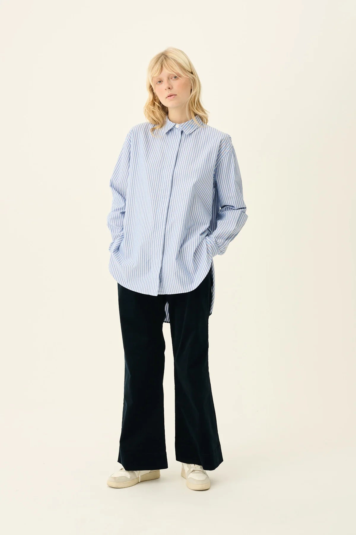 Shelby stripe Oxford shirt - Blue White stripe