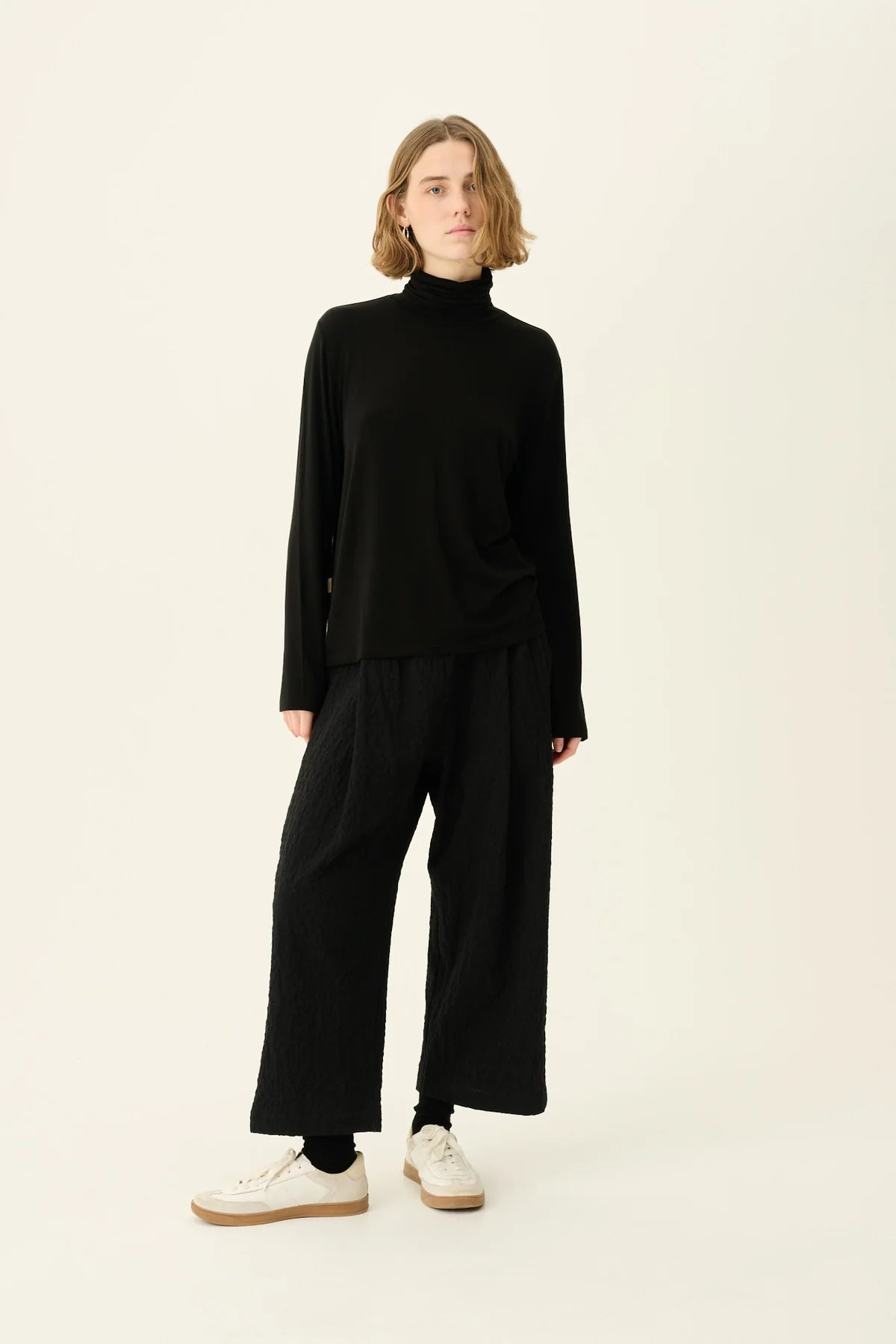 Pia crushed Cotton pant - Black