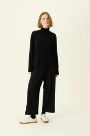 Pia crushed Cotton pant - Black