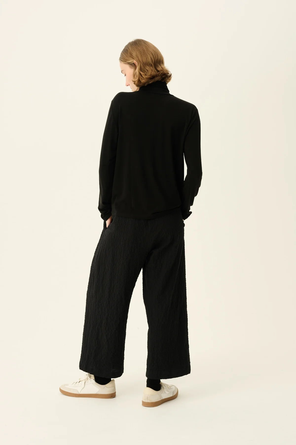 Pia crushed Cotton pant - Black
