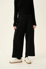 Pia crushed Cotton pant - Black