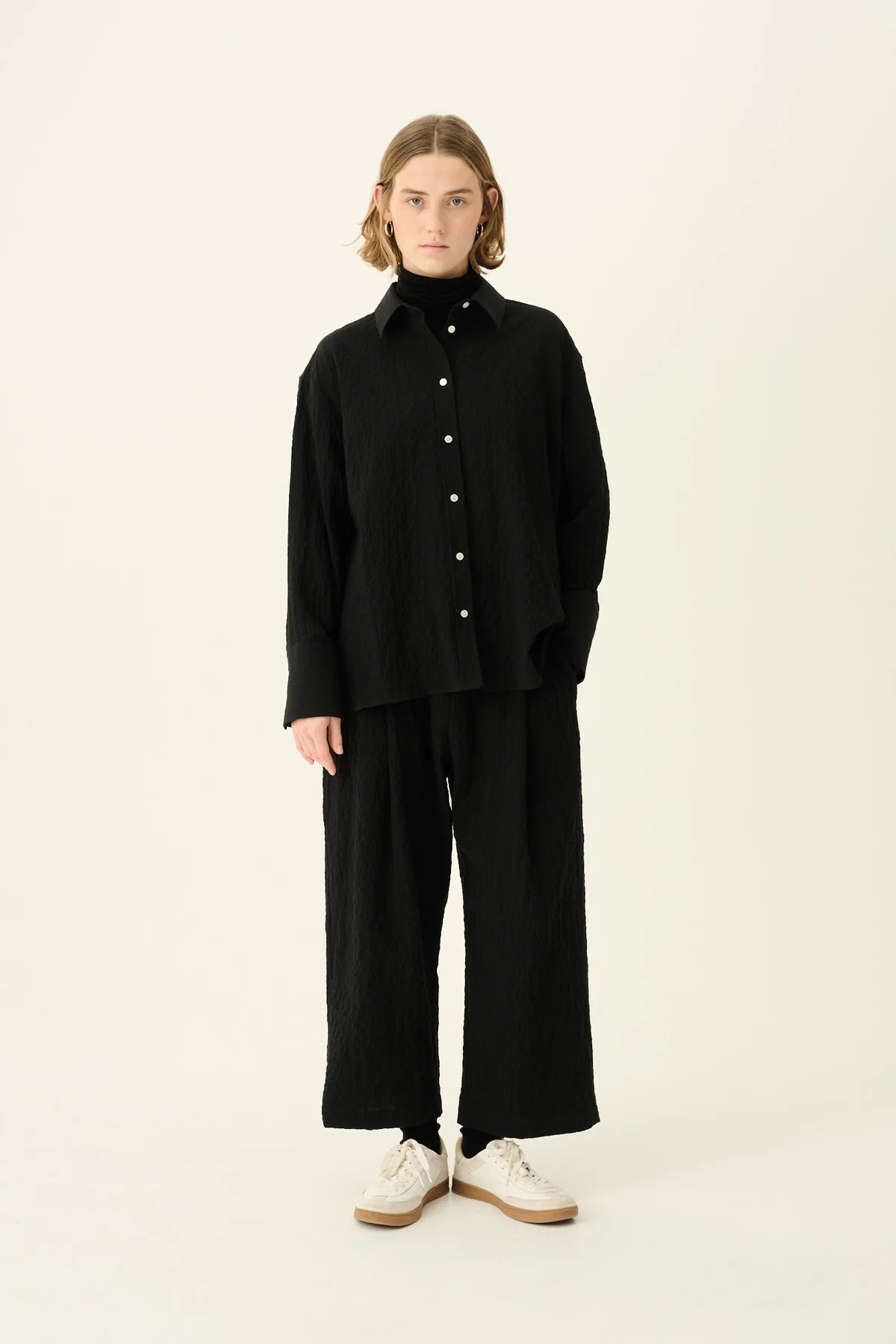 Seke crushed Cotton shirt - Black