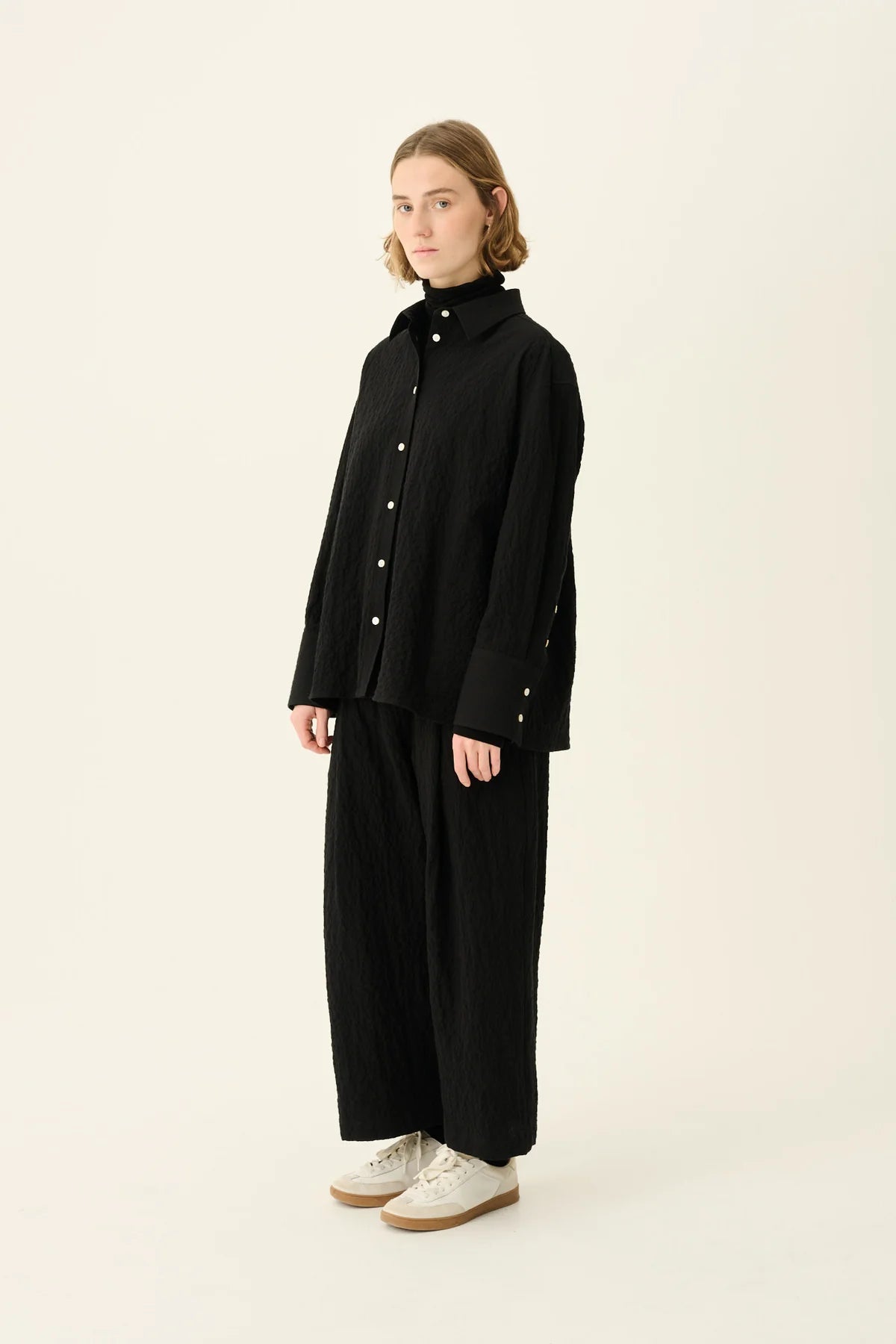 Seke crushed Cotton shirt - Black