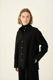 Seke crushed Cotton shirt - Black