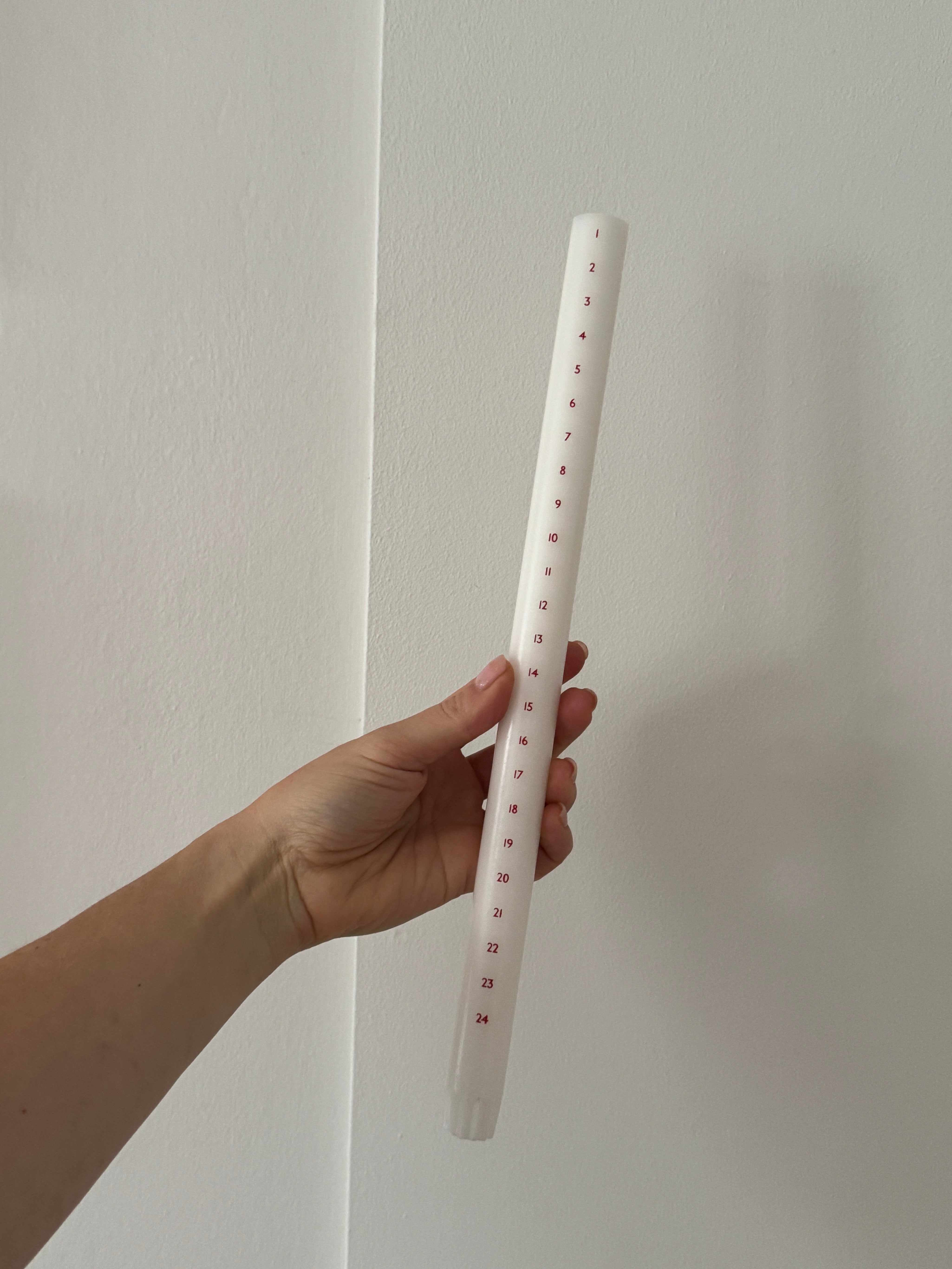 Kalenderlys Ø2,2 cm - Røde tal