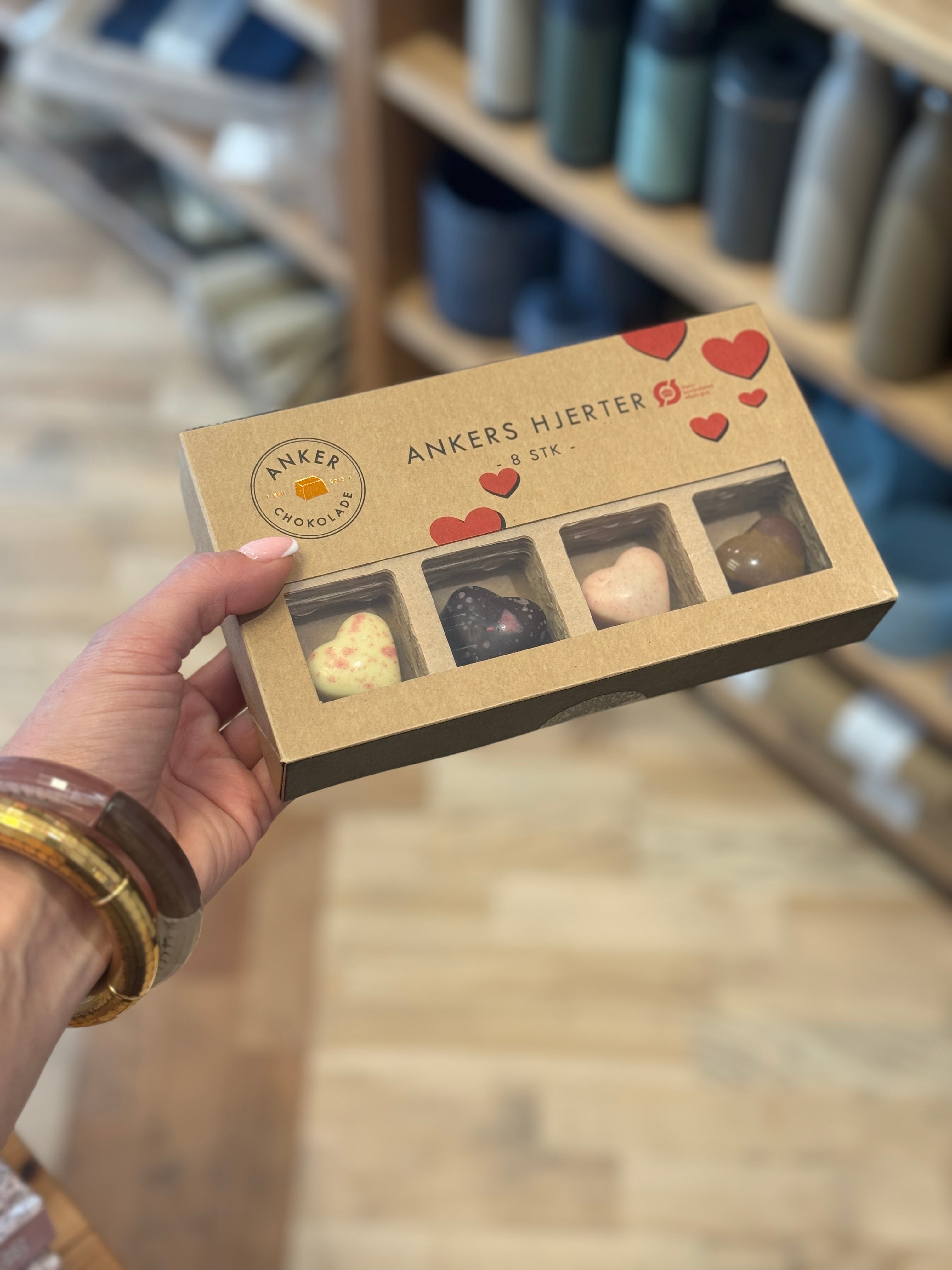 Chokoladeæske 8 stk. - Ankers hjerter