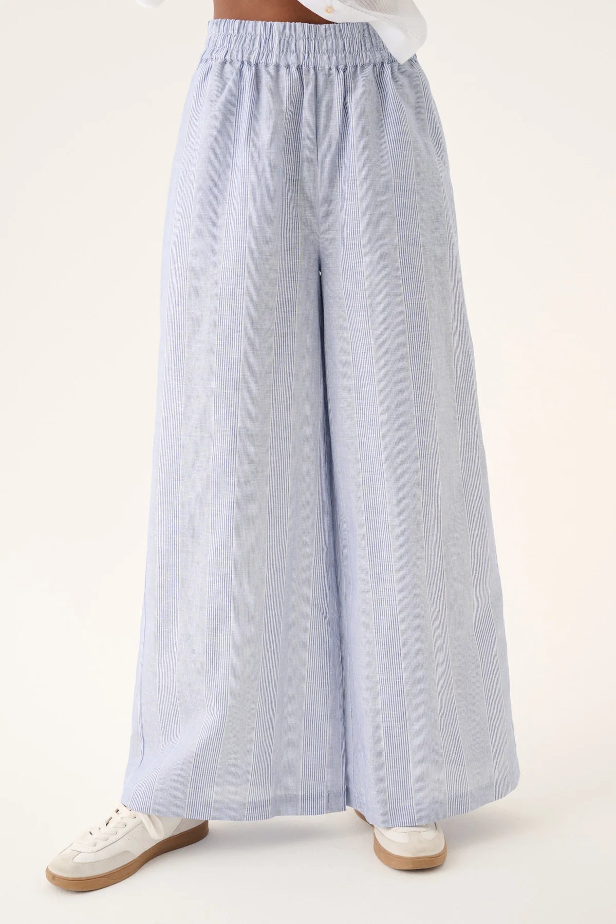 Pandora linen stripe pant - Blue dual stripe