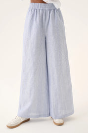 Pandora linen stripe pant - Blue dual stripe