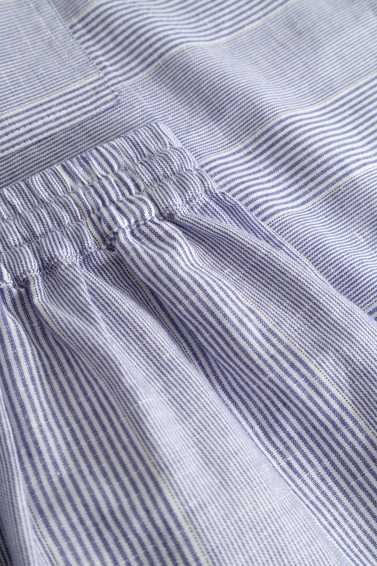 Poruka light linen stripe skirt - Blue dual stripe