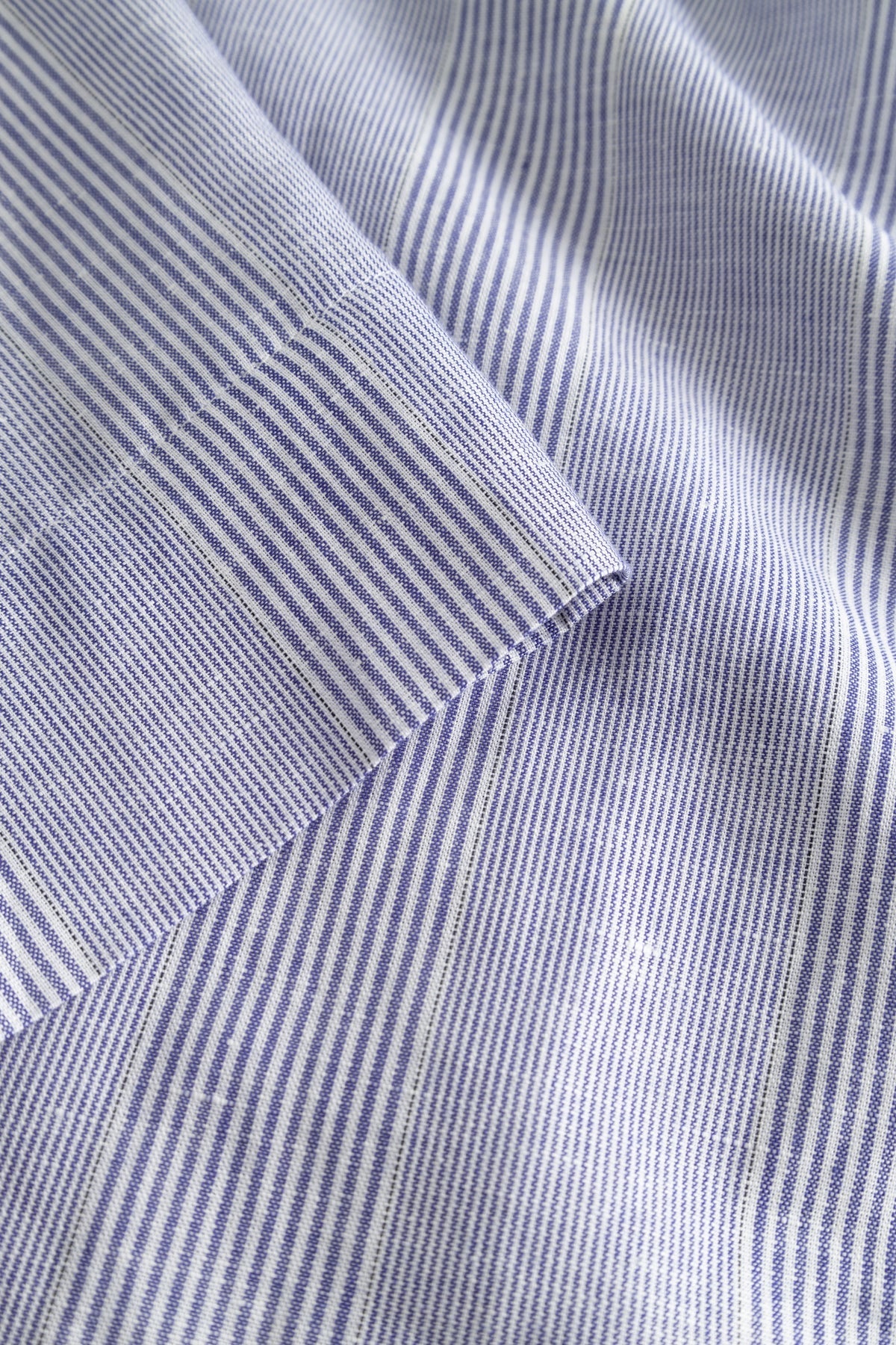 Poruka light linen stripe skirt - Blue dual stripe