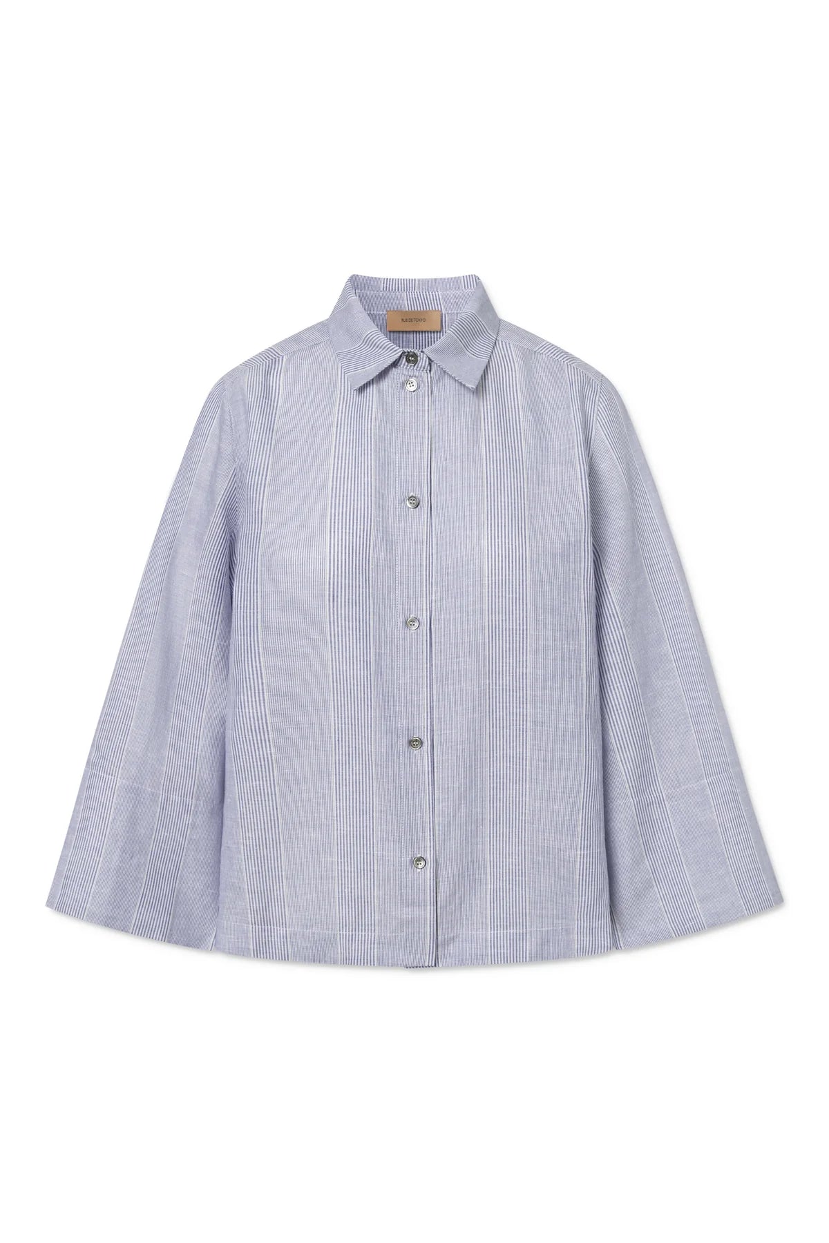 Shika light linen stripe shirt - Blue dual stripe