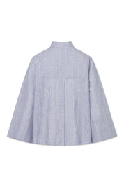 Shika light linen stripe shirt - Blue dual stripe