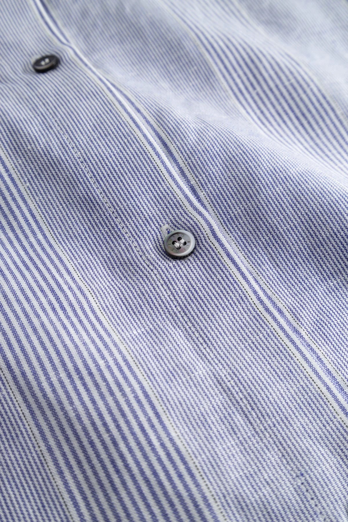 Shika light linen stripe shirt - Blue dual stripe