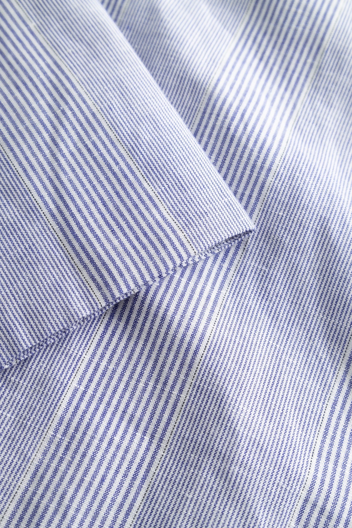 Shika light linen stripe shirt - Blue dual stripe