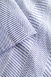 Shika light linen stripe shirt - Blue dual stripe
