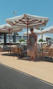 Vancouver Long dress - Coffee Quartz Stripe