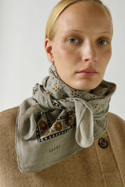 Classique scarf in printed cotton voile - grey