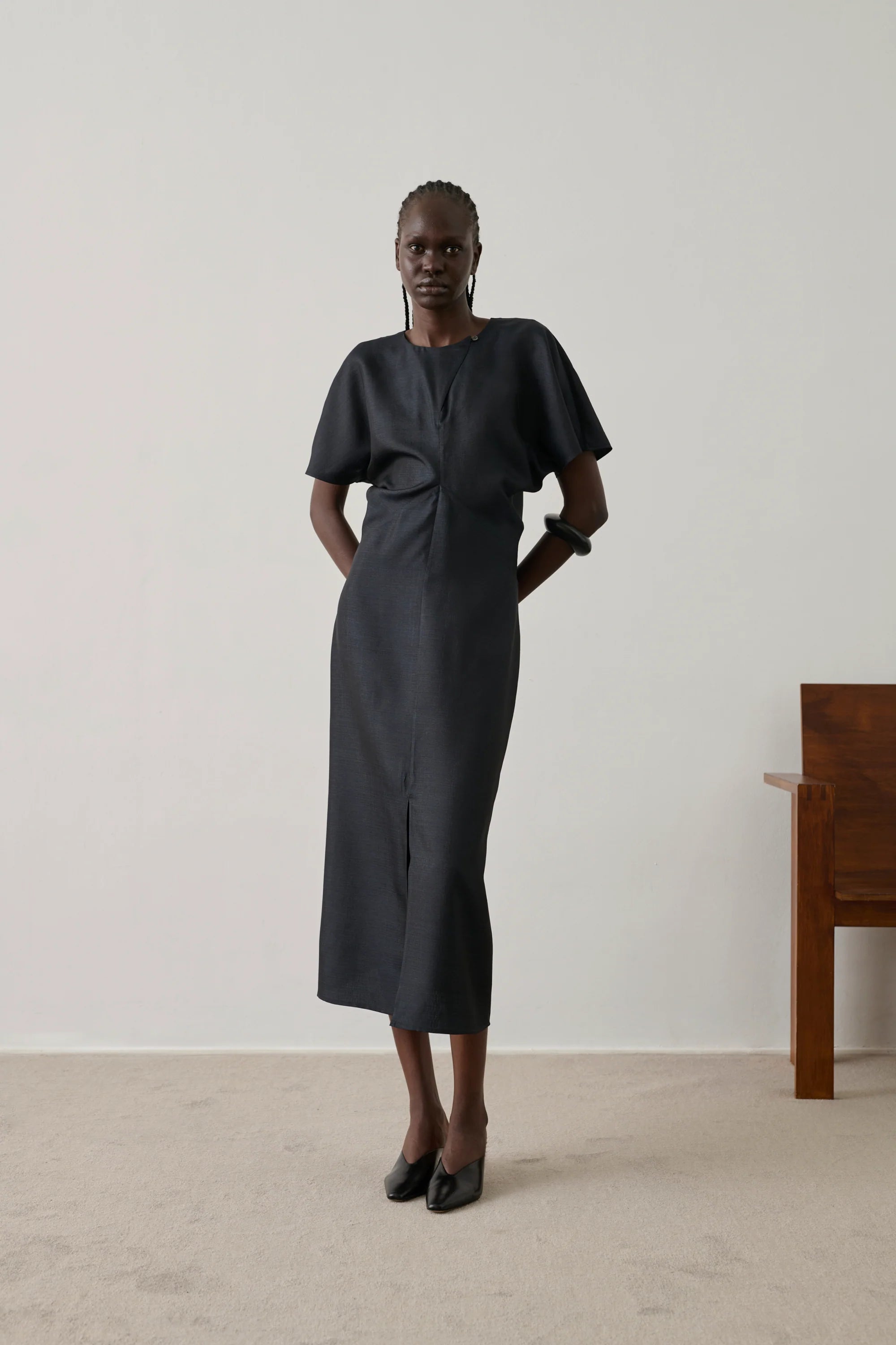 Amalie leather mules - black