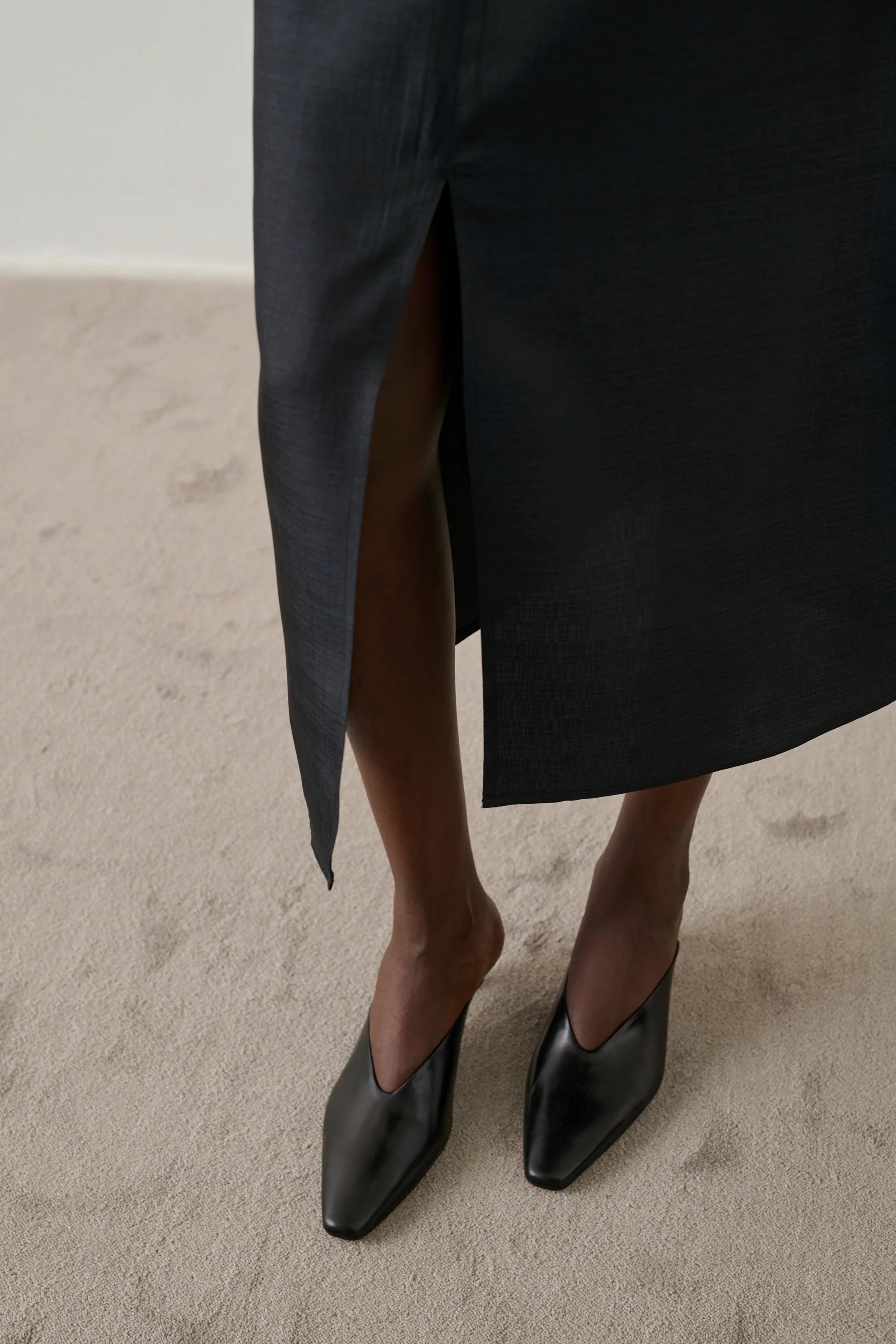 Amalie leather mules - black