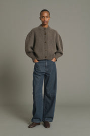 Leonard boxy cardigan - Marron glaze