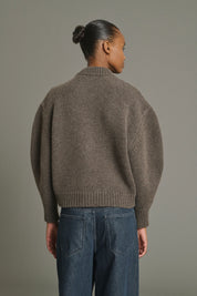Leonard boxy cardigan - Marron glaze