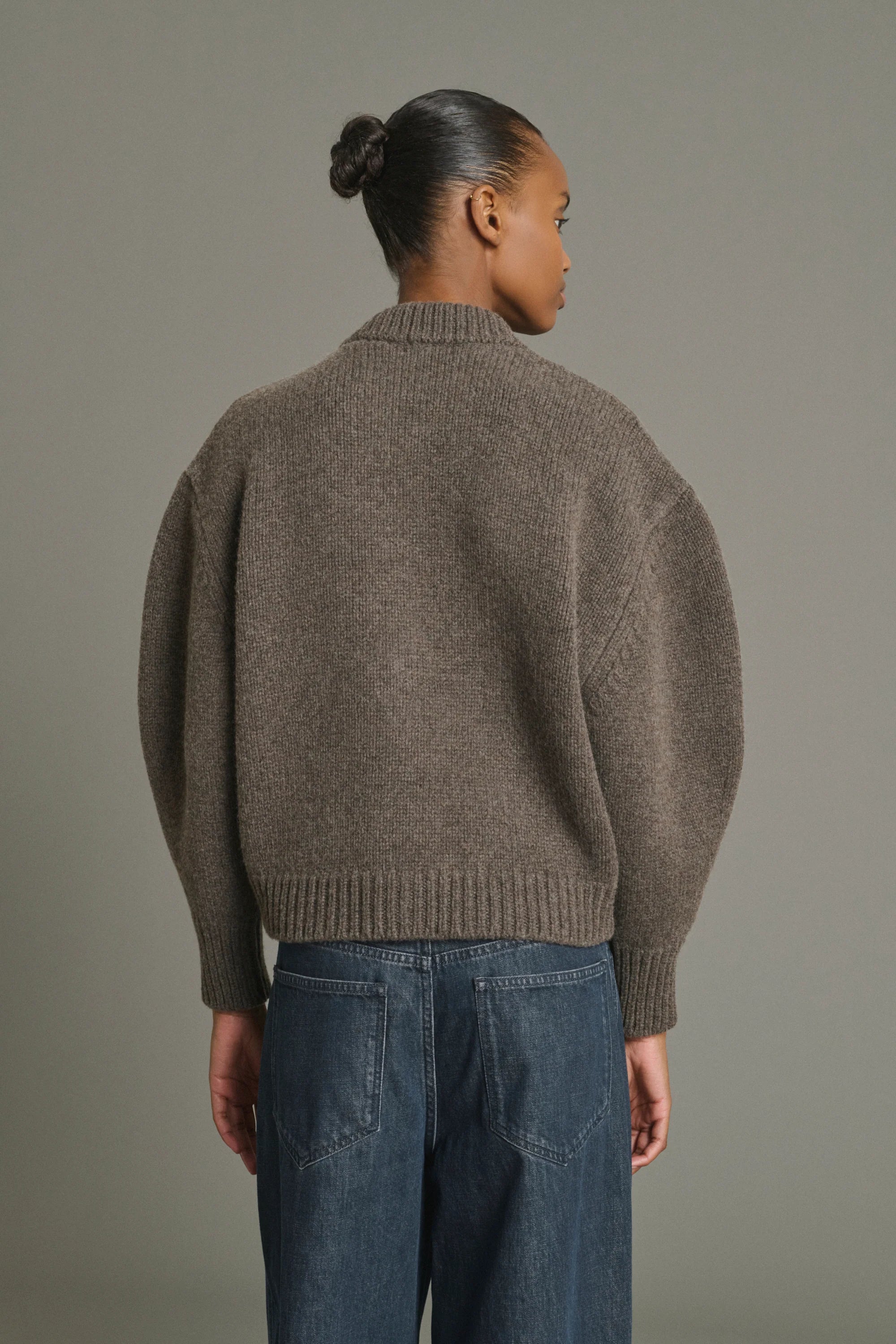 Leonard boxy cardigan - Marron glaze