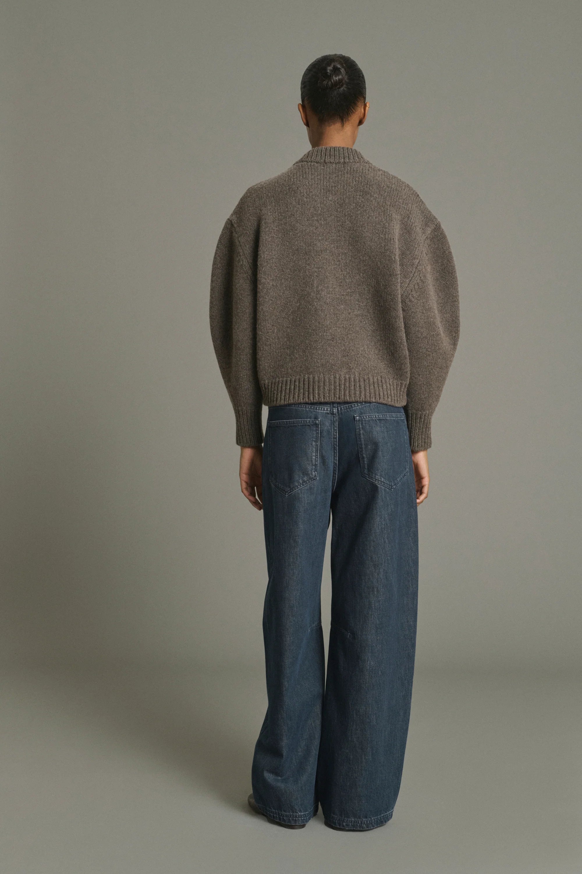Leonard boxy cardigan - Marron glaze