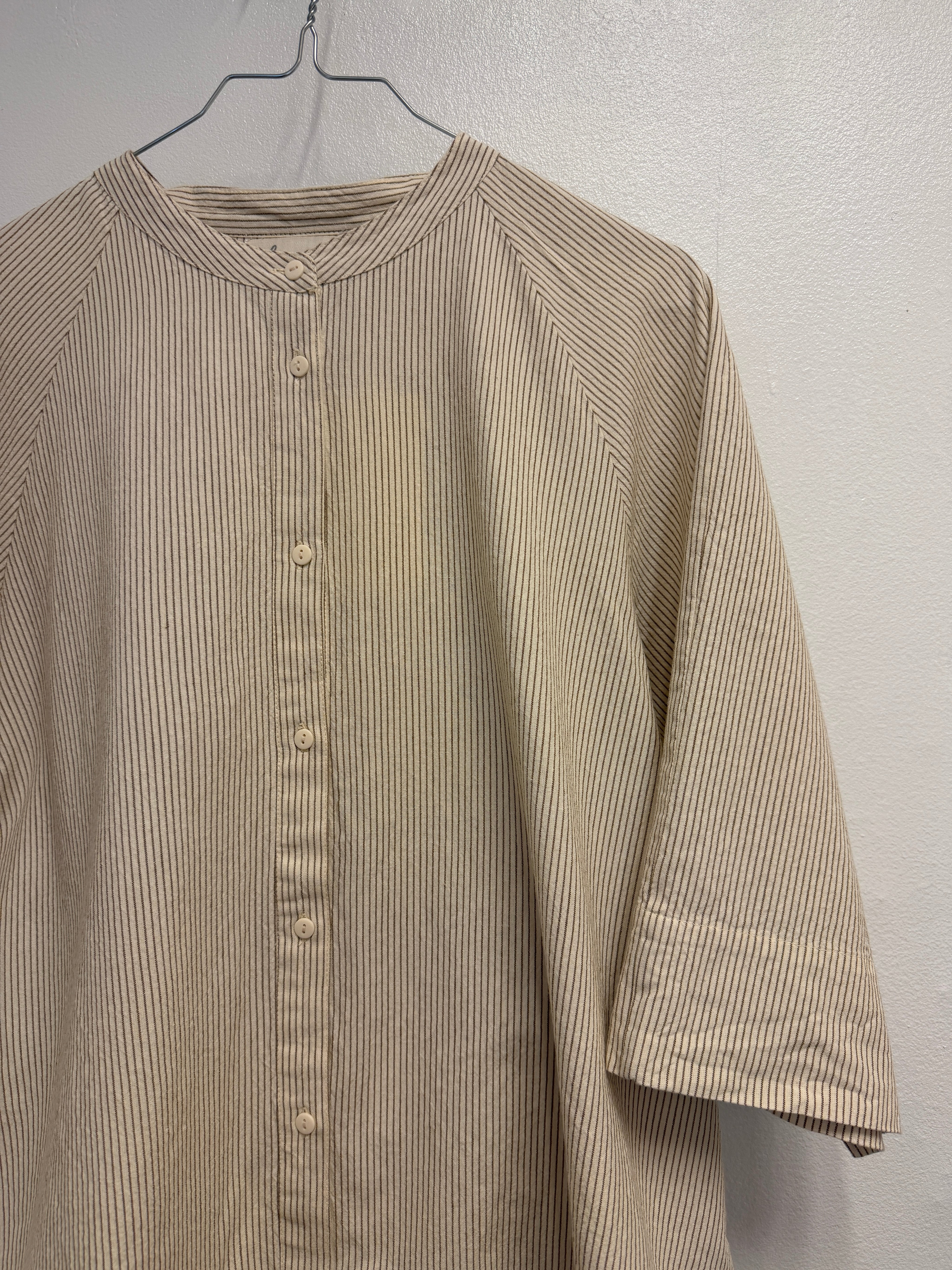 Abu Dhabi skjorte - Tapioca coffee stripe