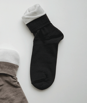 Silk wool double-faced socks - dark mocha