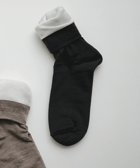 Silk wool double-faced socks - dark mocha