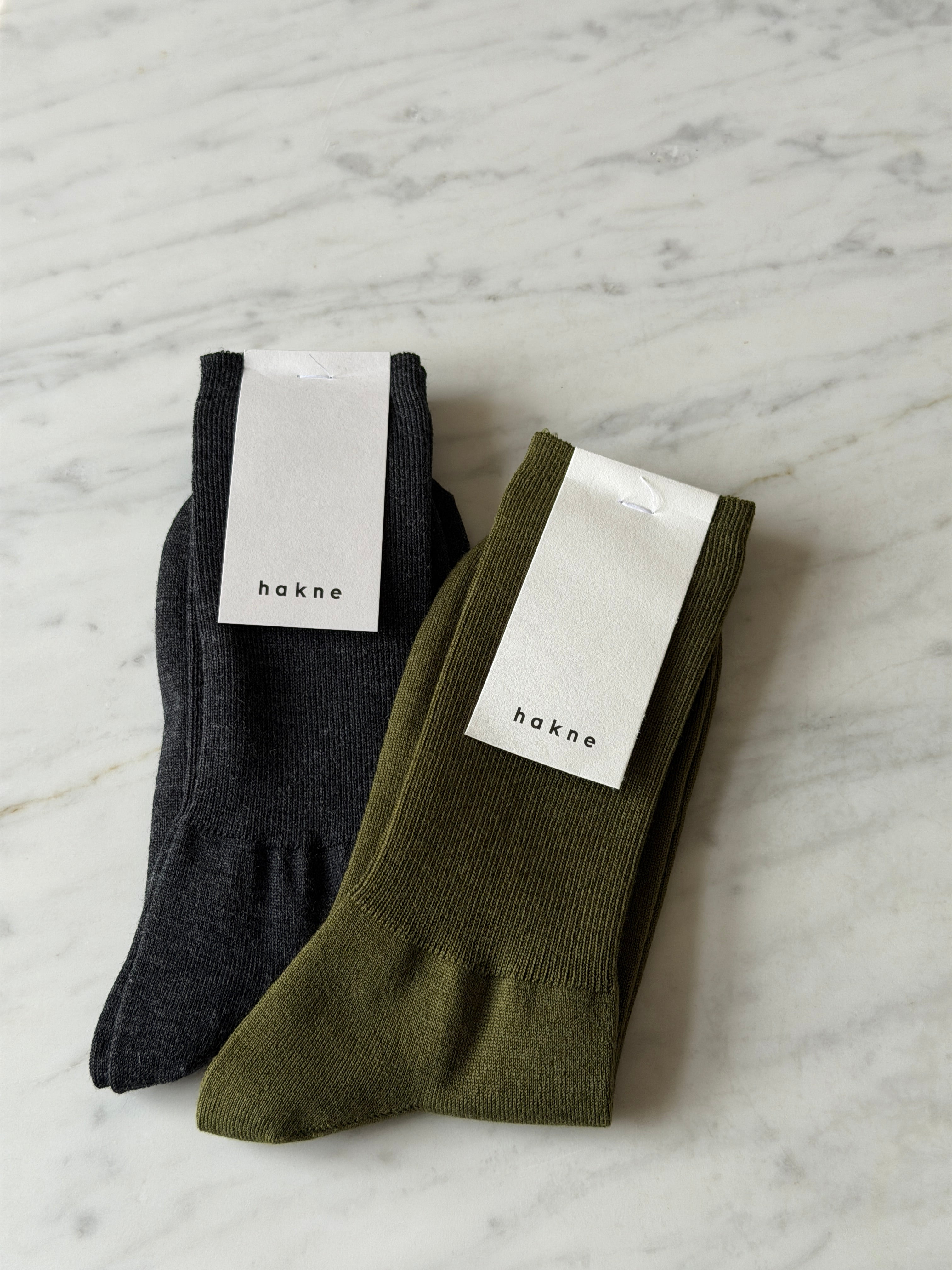 Merino wool ribbed socks - green
