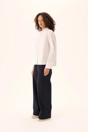 Plum faded twill pants