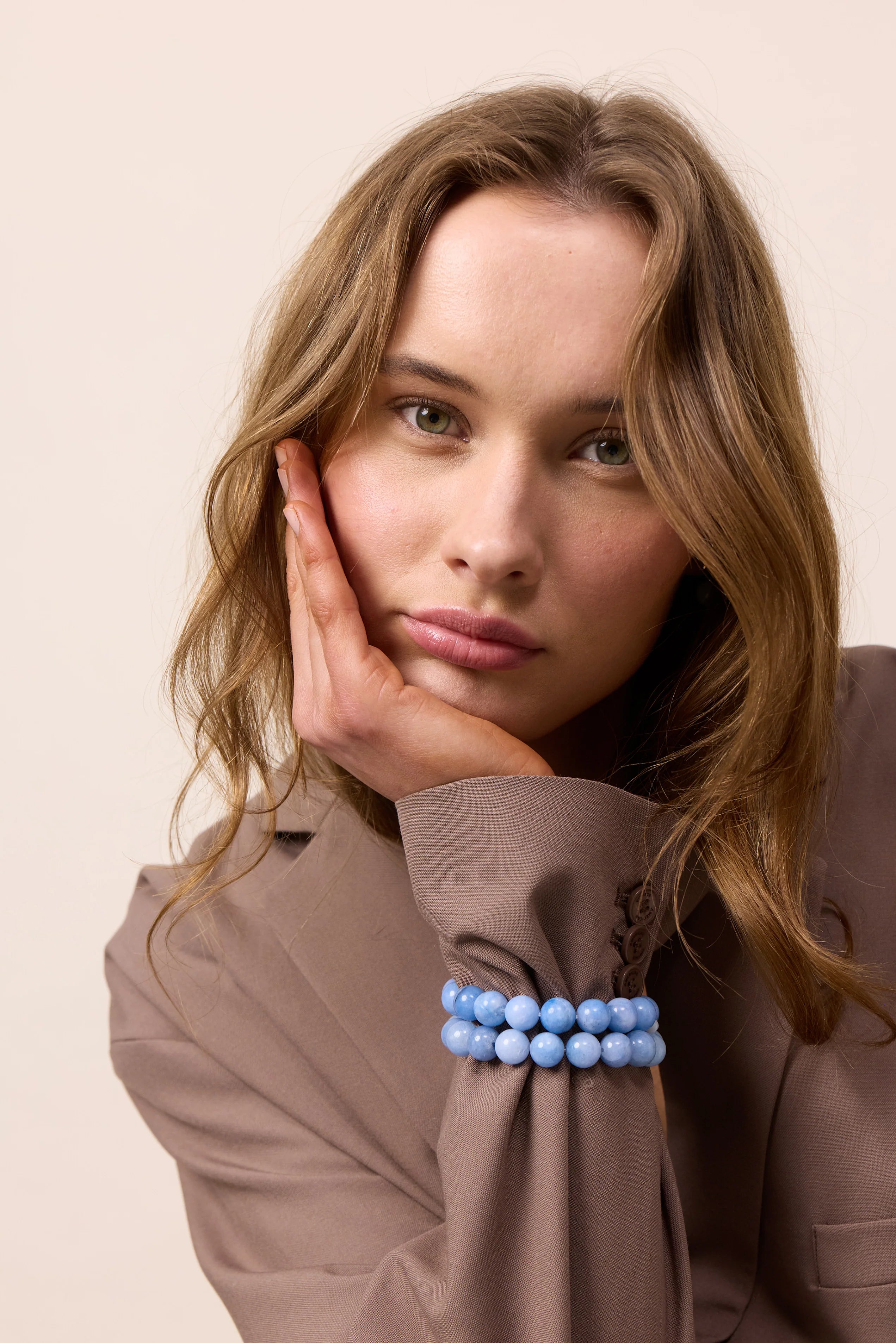Chunky armbånd · Akvamarin