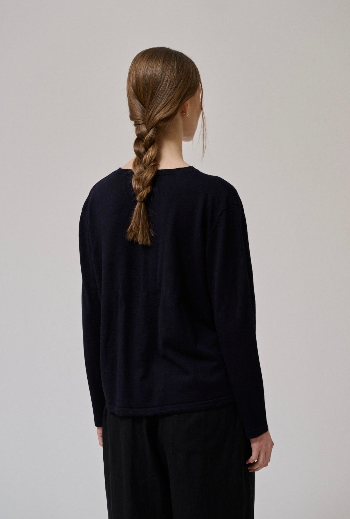 Pine merino blouse - Dark navy