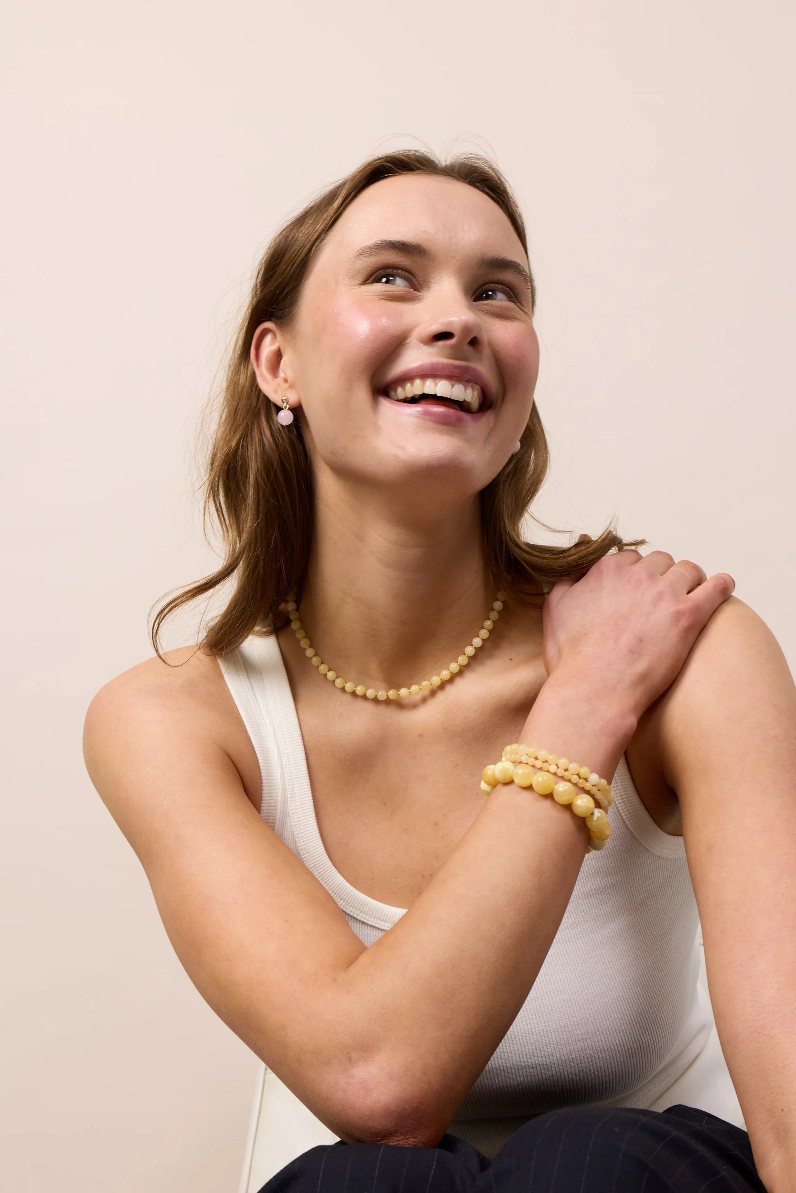 Hailey halskæde - Yellow jade
