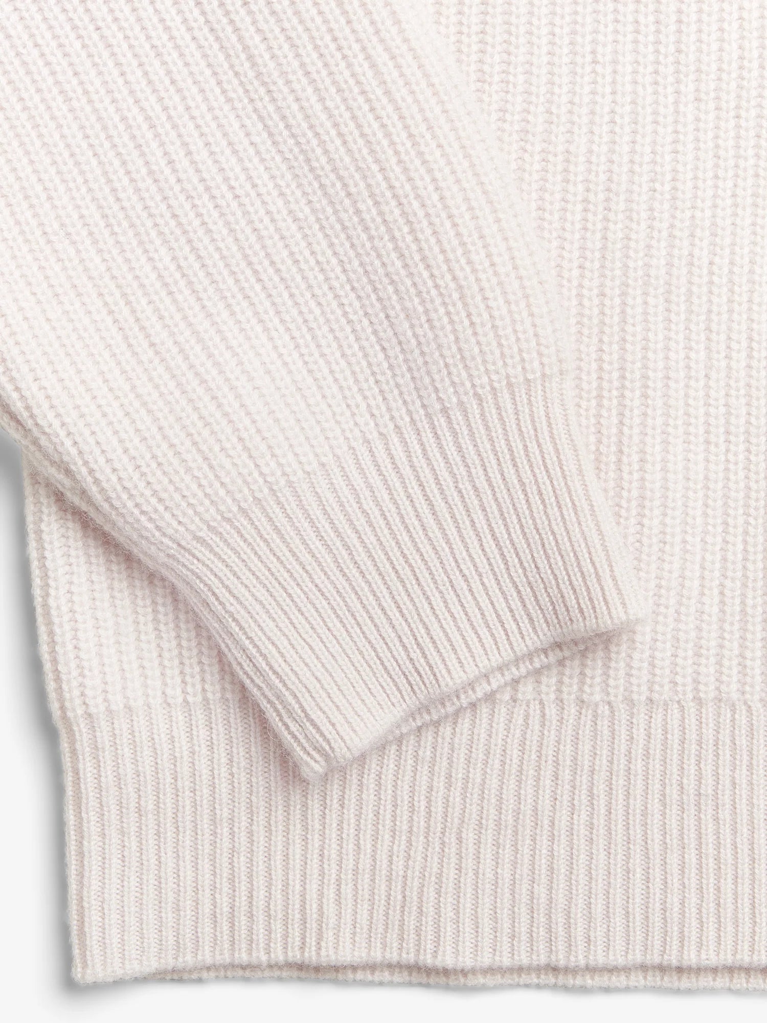 Premium Rib Zip Turtleneck - Off-White
