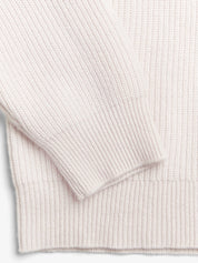Premium Rib Zip Turtleneck - Off-White