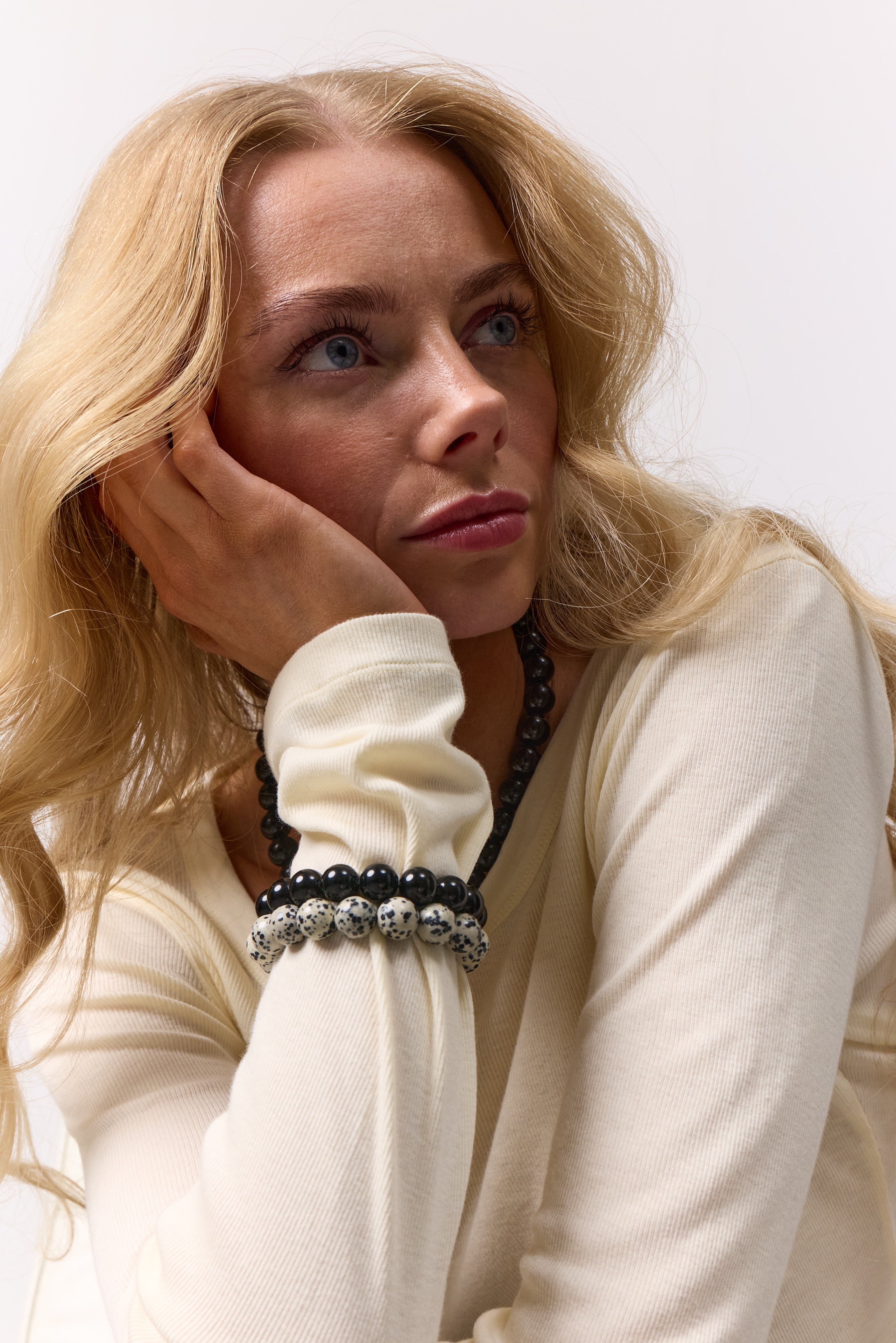 Chunky armbånd · Dalmatiner Jaspis