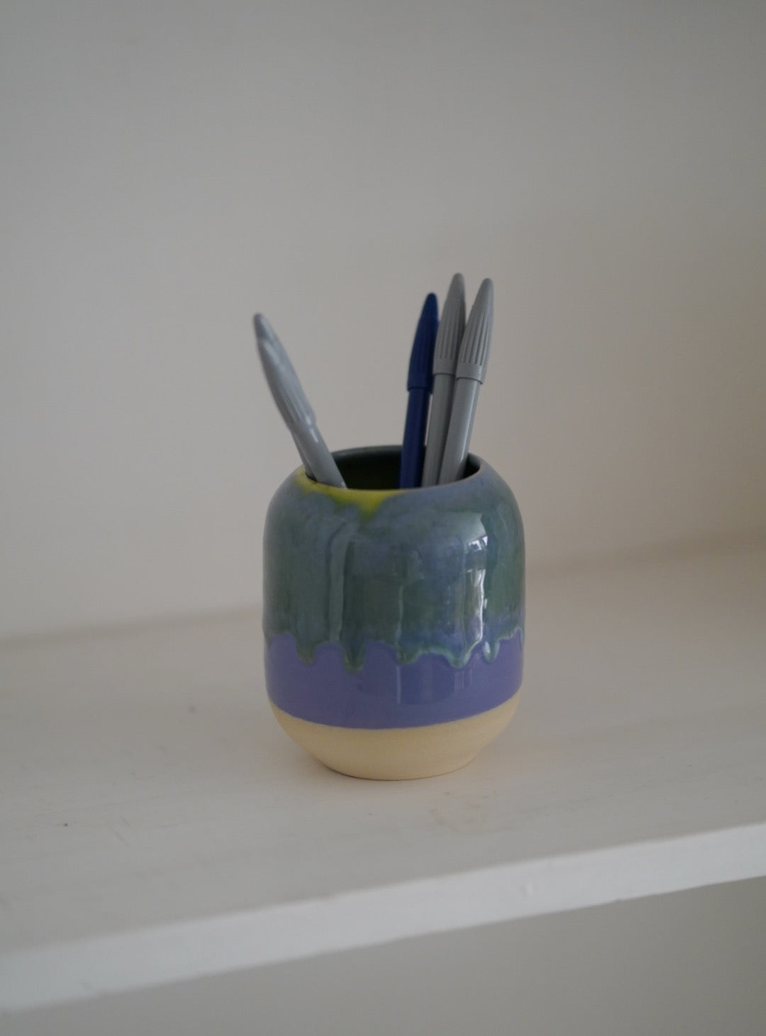 Pen holder - lilla/grøn