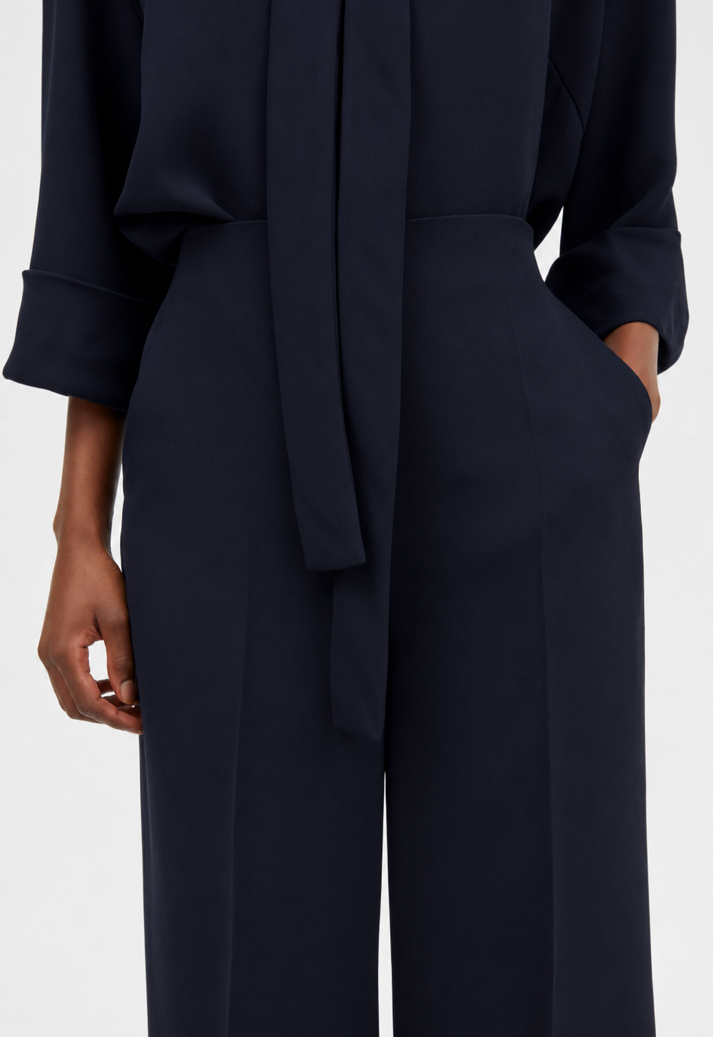Pallas crepe georgette pants - navy